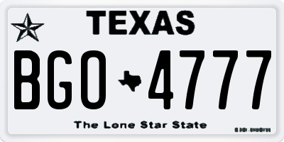 TX license plate BGO4777