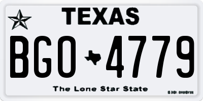 TX license plate BGO4779