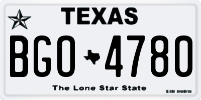 TX license plate BGO4780