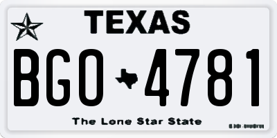 TX license plate BGO4781