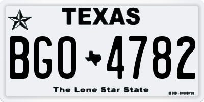 TX license plate BGO4782