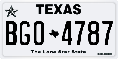 TX license plate BGO4787