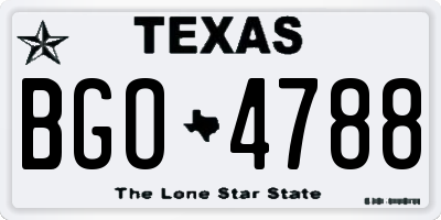TX license plate BGO4788