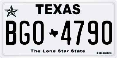 TX license plate BGO4790