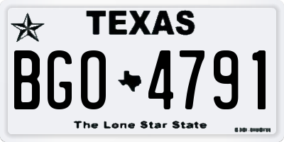 TX license plate BGO4791
