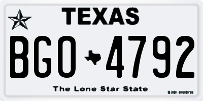 TX license plate BGO4792