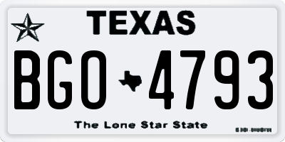 TX license plate BGO4793