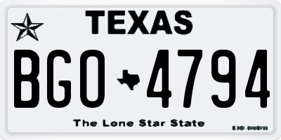 TX license plate BGO4794