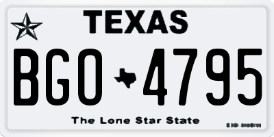TX license plate BGO4795