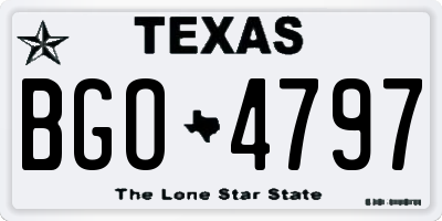 TX license plate BGO4797