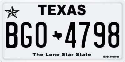 TX license plate BGO4798