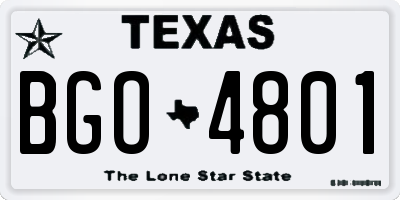 TX license plate BGO4801