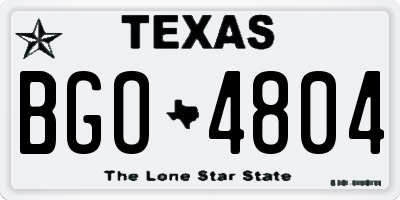 TX license plate BGO4804