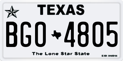 TX license plate BGO4805