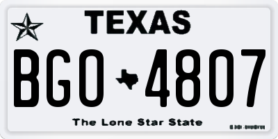 TX license plate BGO4807