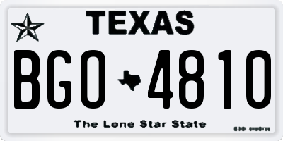 TX license plate BGO4810