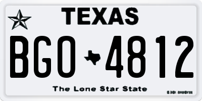 TX license plate BGO4812