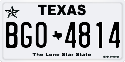 TX license plate BGO4814
