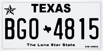 TX license plate BGO4815