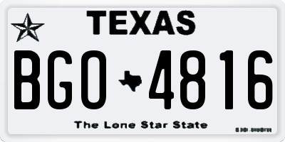 TX license plate BGO4816
