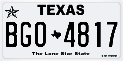 TX license plate BGO4817