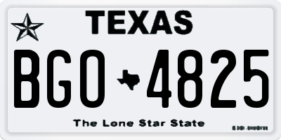 TX license plate BGO4825