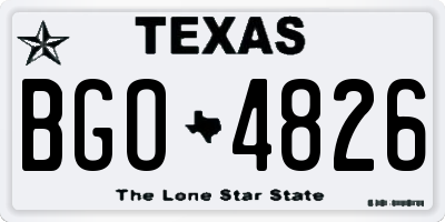 TX license plate BGO4826