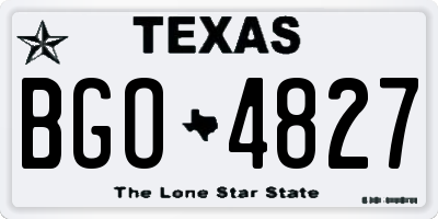 TX license plate BGO4827