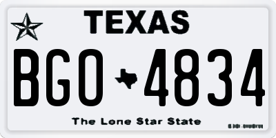 TX license plate BGO4834