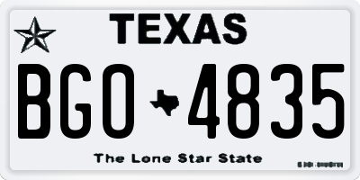TX license plate BGO4835