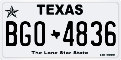 TX license plate BGO4836
