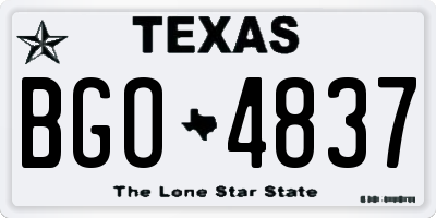 TX license plate BGO4837