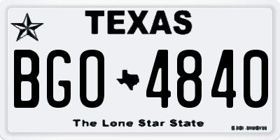 TX license plate BGO4840