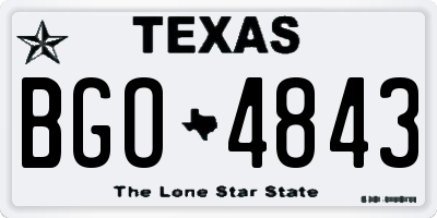 TX license plate BGO4843