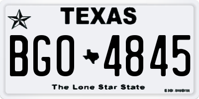 TX license plate BGO4845