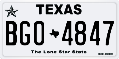 TX license plate BGO4847