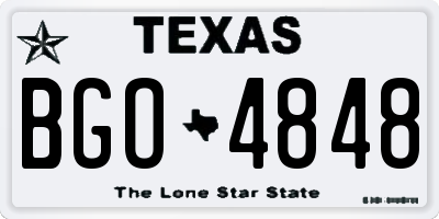 TX license plate BGO4848