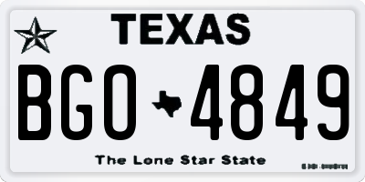 TX license plate BGO4849