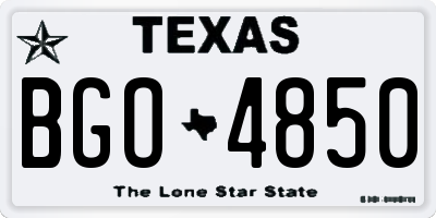 TX license plate BGO4850
