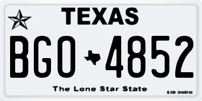 TX license plate BGO4852