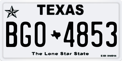 TX license plate BGO4853