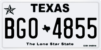 TX license plate BGO4855