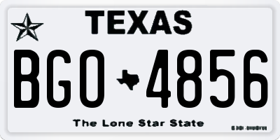 TX license plate BGO4856