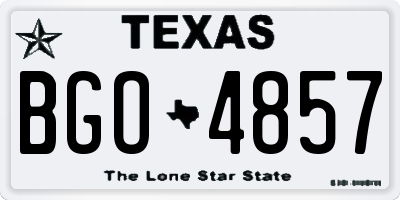 TX license plate BGO4857