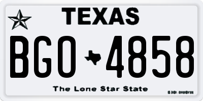 TX license plate BGO4858