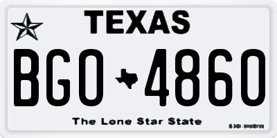TX license plate BGO4860