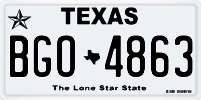TX license plate BGO4863