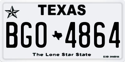 TX license plate BGO4864