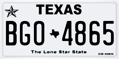 TX license plate BGO4865