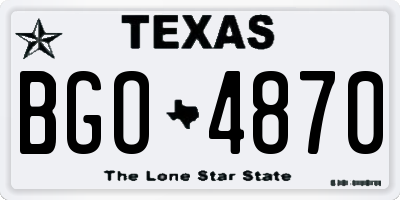 TX license plate BGO4870